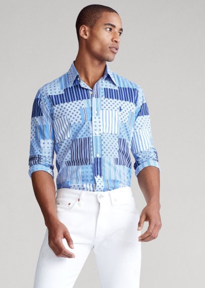 Men's Polo Ralph Lauren Classic Fit Patchwork Shirts | 431298KCP